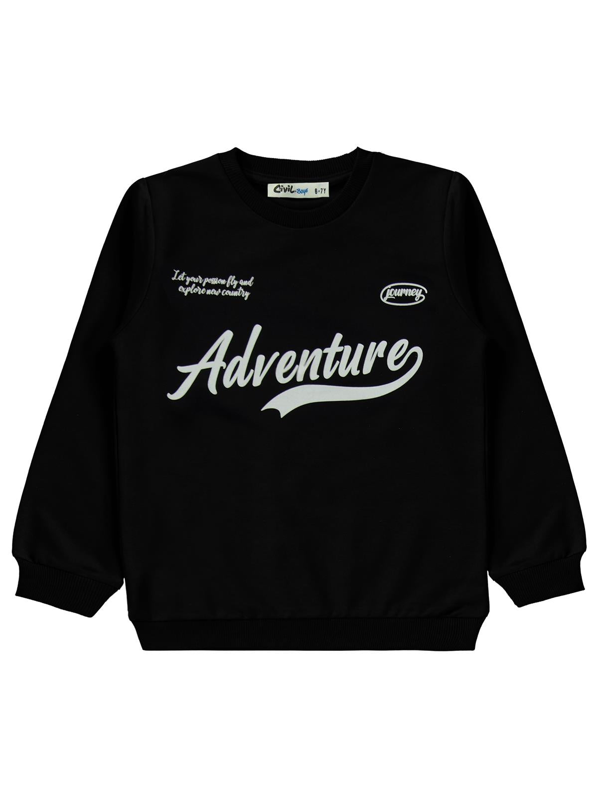 Civil Boys Adventure Baskılı 6-9 Yaş Eşofman Takımı - Siyah