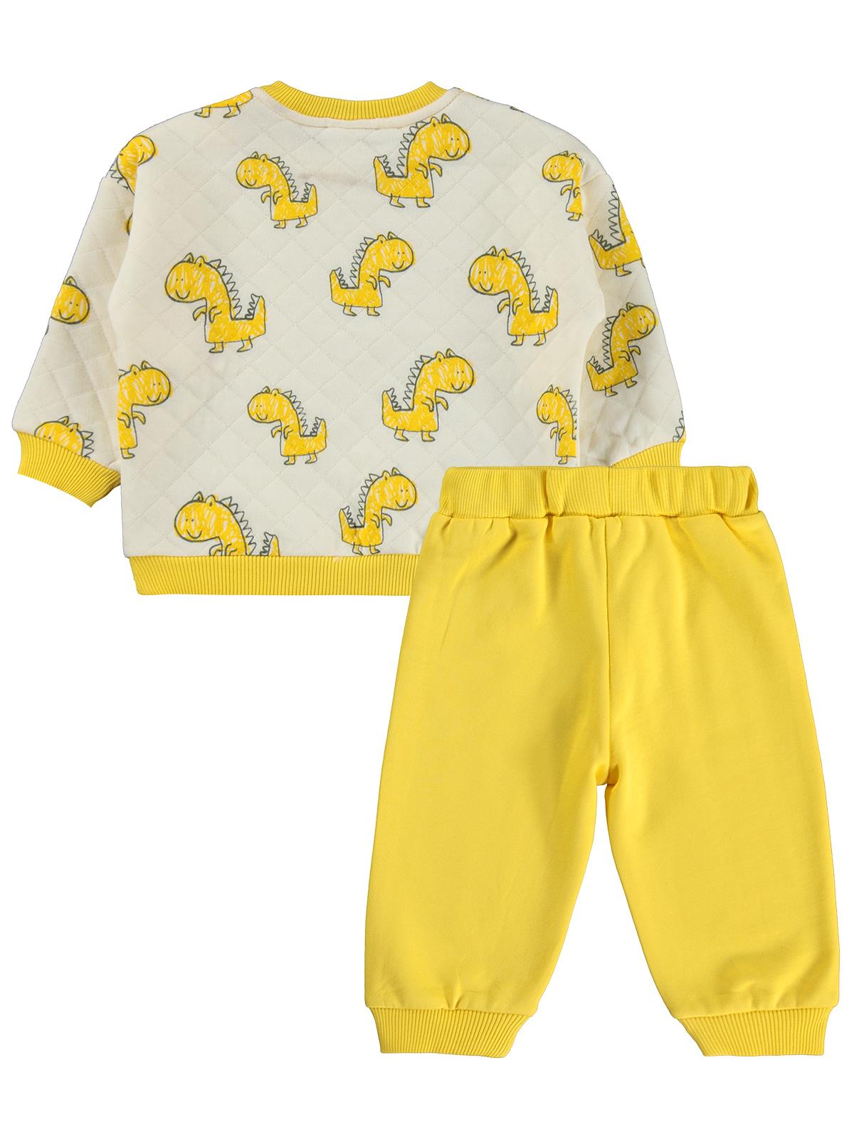 Civil Baby Dino Baskılı 6-18 Ay Takım - Hardal