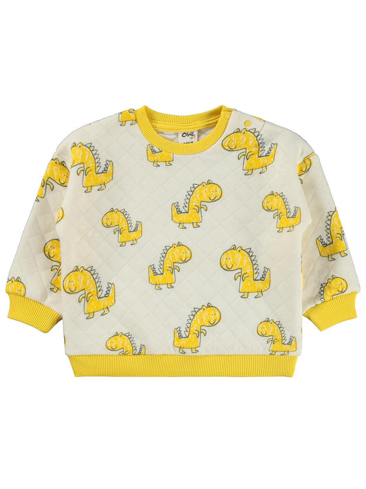 Civil Baby Dino Baskılı 6-18 Ay Takım - Hardal
