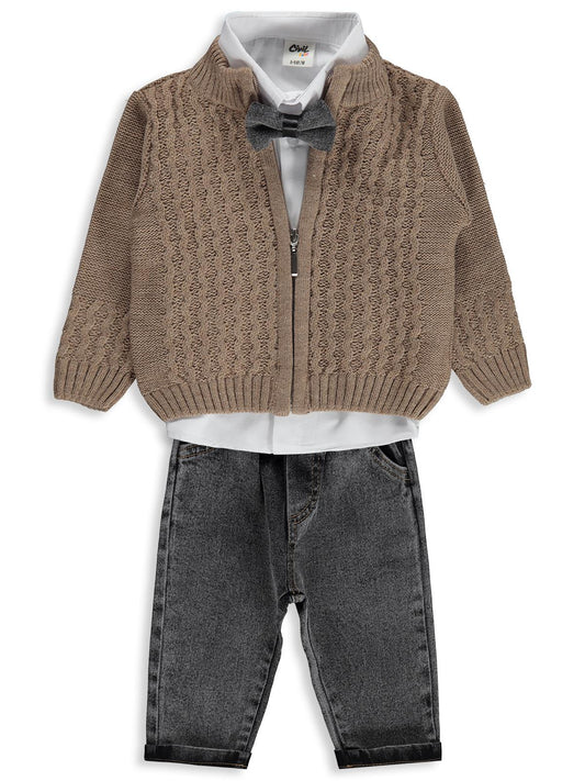 Civil Baby Trikolu 6-18 Ay Takım - Kahverengi