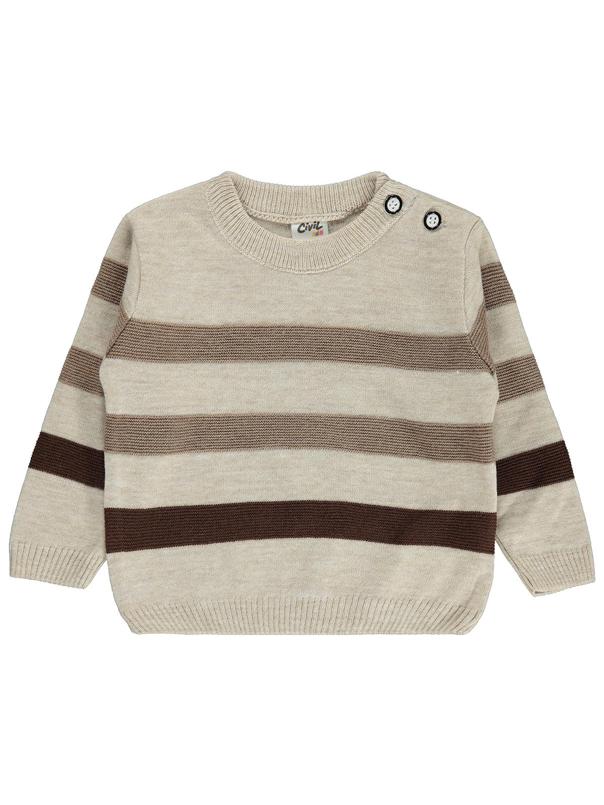 Civil Baby Çizgili 6-18 Ay Takım - Bej