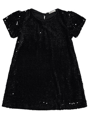 Civil Girls Payetli 6-9 Yaş Elbise - Siyah