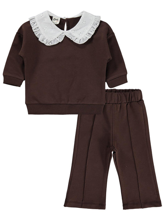 Civil Baby Bebe Yakalı 6-18 Ay Takım - Kahverengi