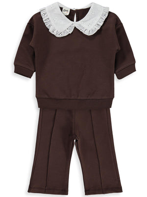 Civil Baby Bebe Yakalı 6-18 Ay Takım - Kahverengi