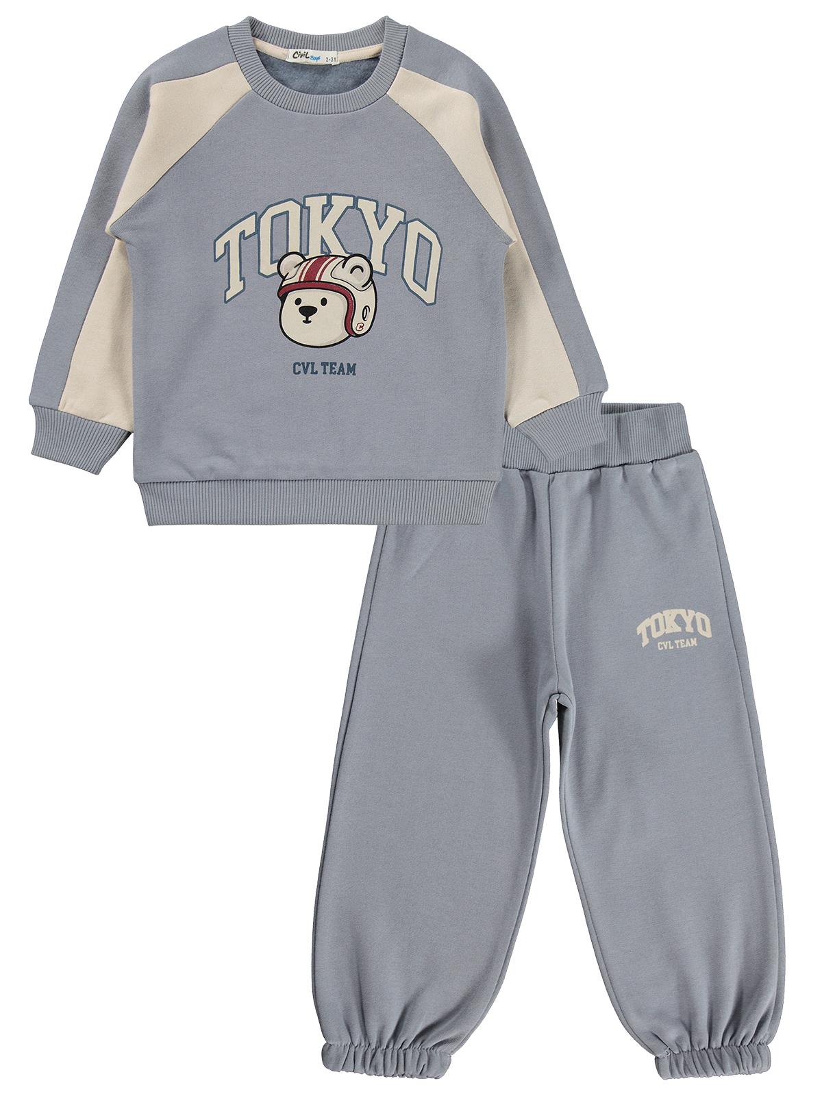 Civil Boys Tokyo Baskılı 2-5 Yaş Eşofman Takımı - Mavi