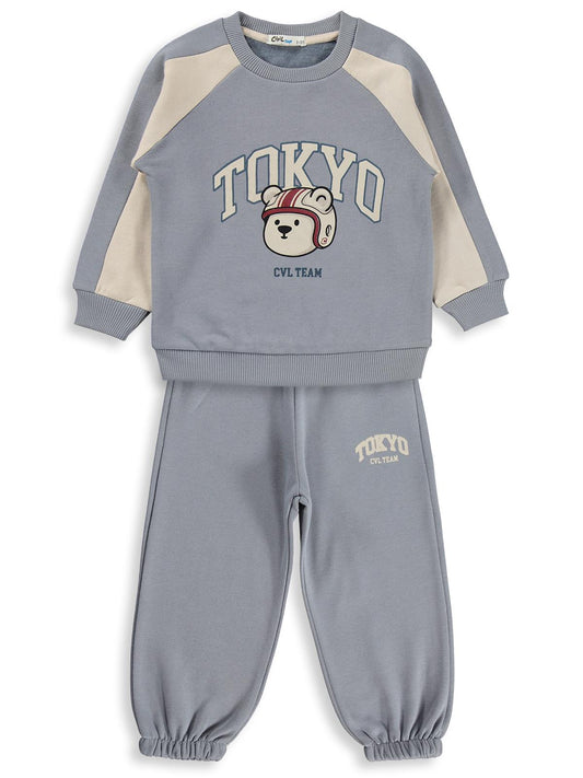 Civil Boys Tokyo Baskılı 2-5 Yaş Eşofman Takımı - Mavi