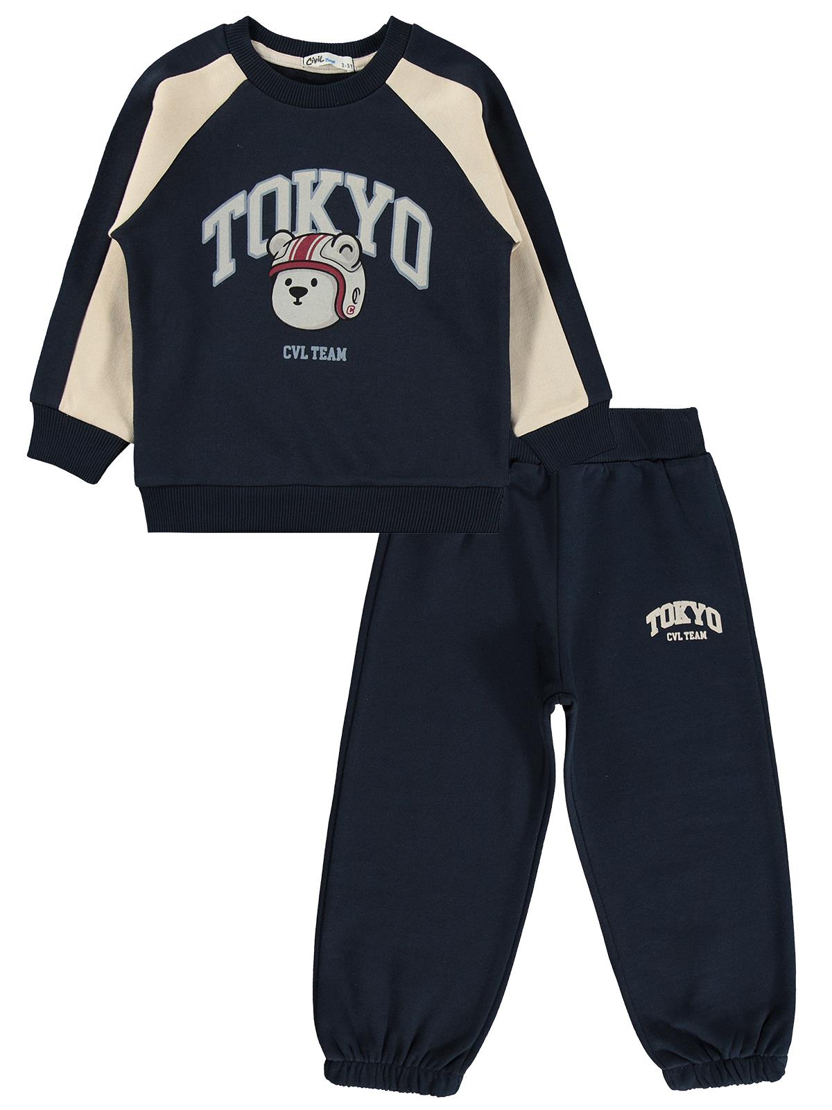 Civil Boys Tokyo Baskılı 2-5 Yaş Eşofman Takımı - Lacivert