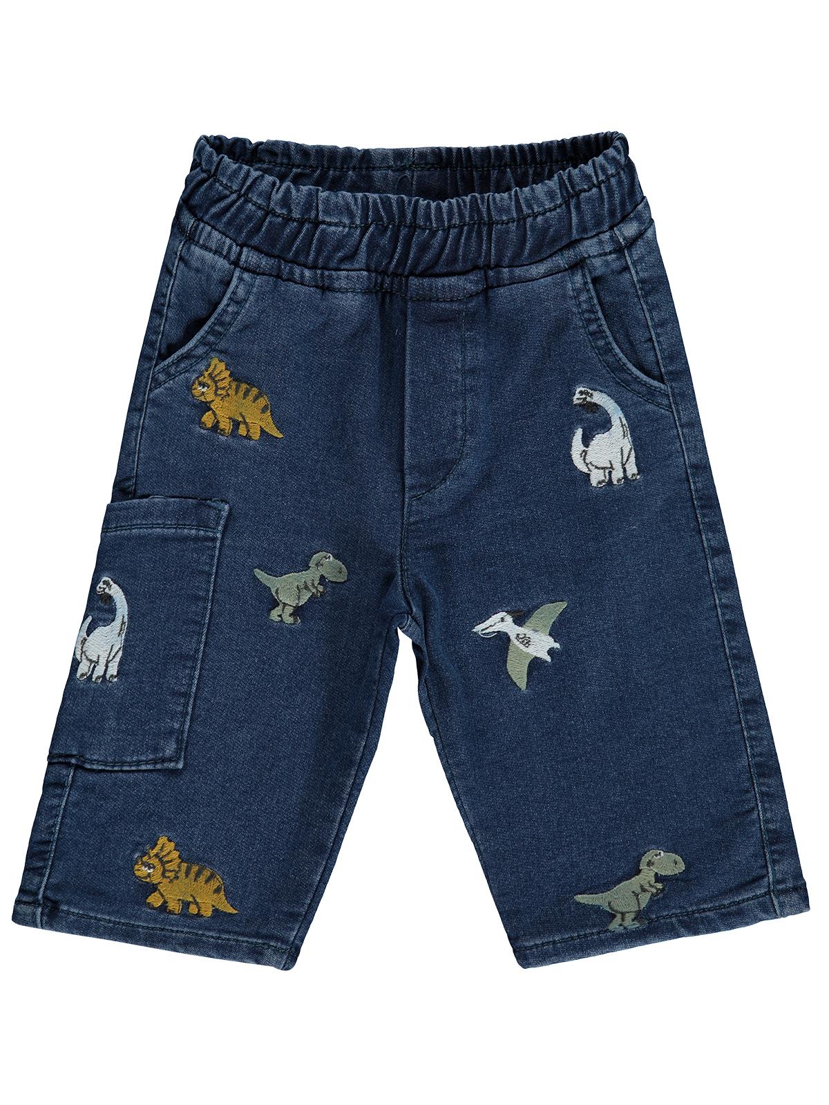 Civil Baby Dinozor Nakışlı 6-18 Ay Pantolon - Mavi