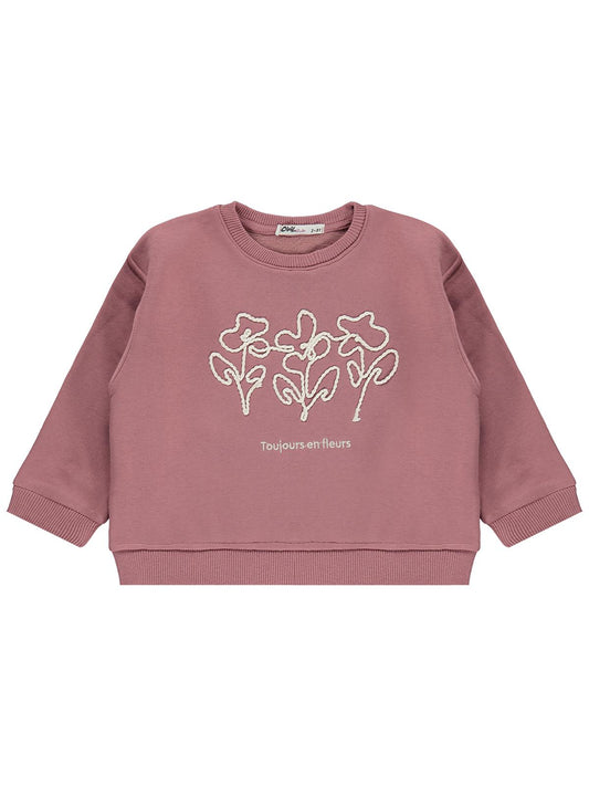 Civil Girls Çiçek Nakışlı 2-5 Yaş Sweatshirt - Lila
