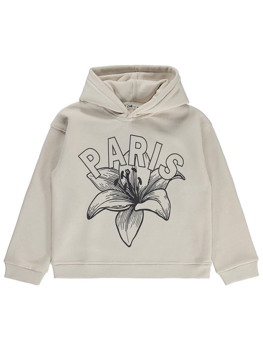 Civil Girls Paris Baskılı 10-13 Yaş Sweatshirt - Bej