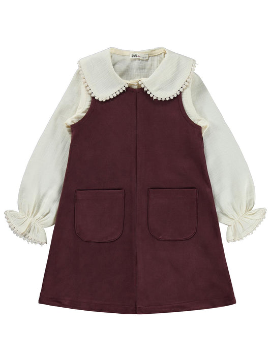 Civil Girls Süet 6-9 Yaş Elbise - Lila