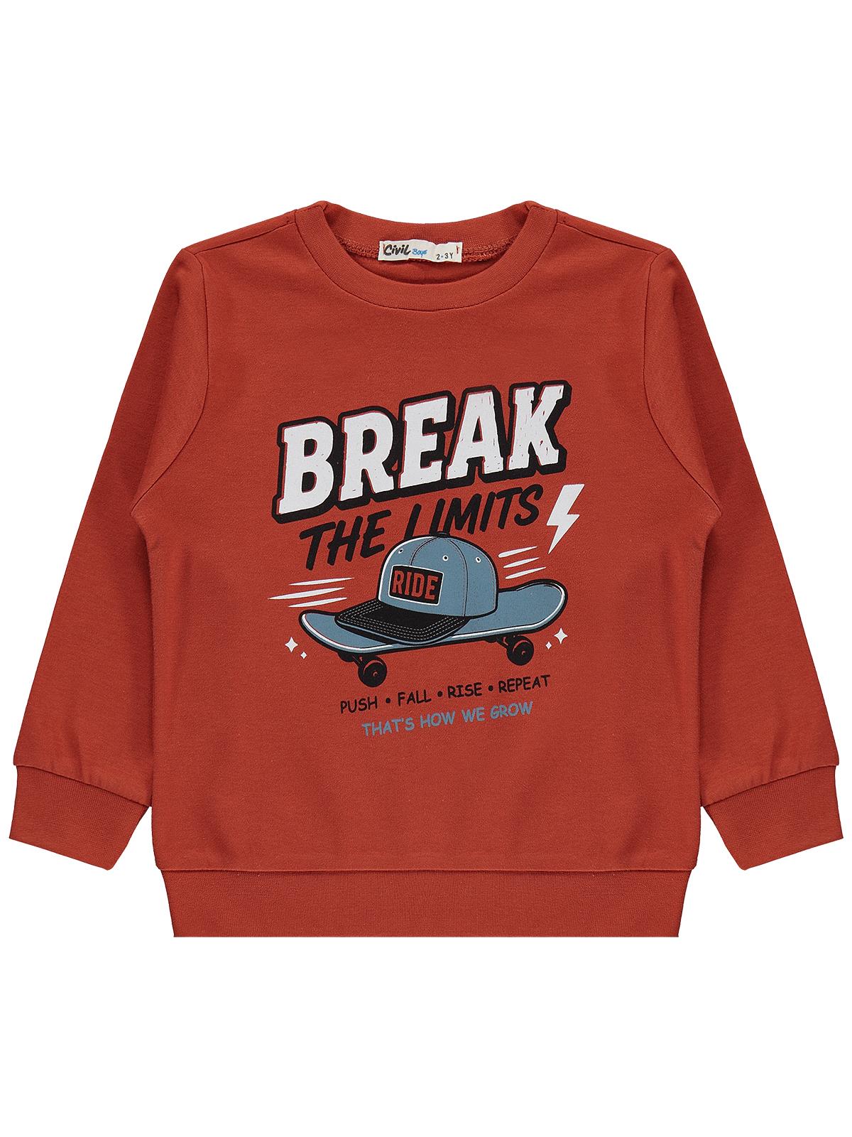 Civil Boys Break Baskılı 2-5 Yaş Sweatshirt - Turuncu