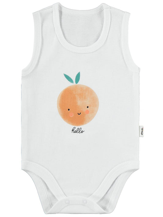 Civil Baby Meyve Baskılı 3lü 1-36 Ay Çıtçıtlı Badi - Ekru