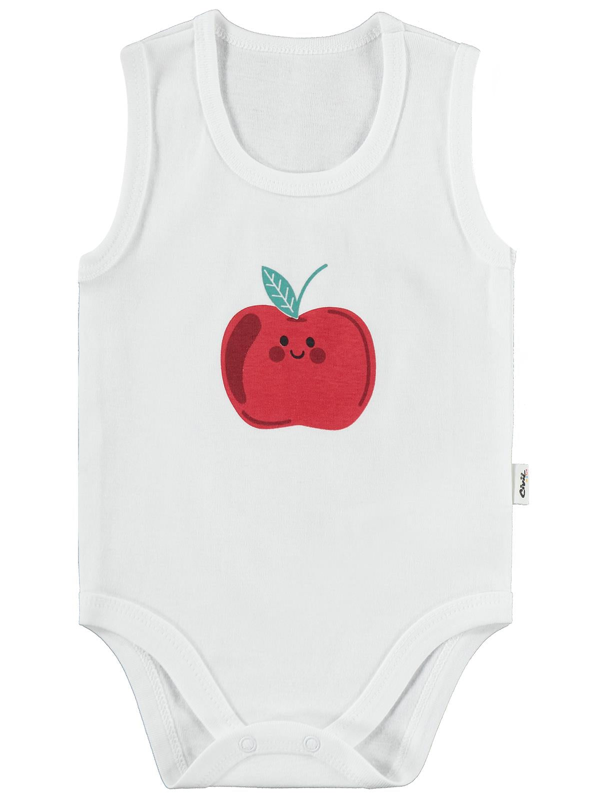 Civil Baby Meyve Baskılı 3lü 1-36 Ay Çıtçıtlı Badi - Ekru