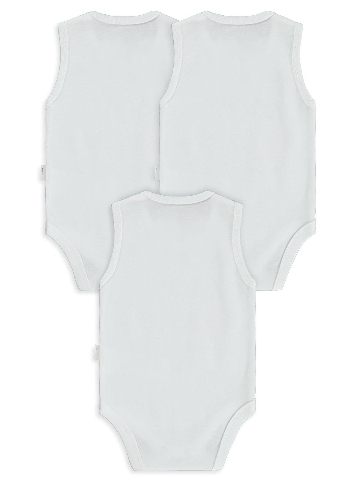 Civil Baby Hayvan Baskılı 3lü 1-36 Ay Çıtçıtlı Badi - Ekru