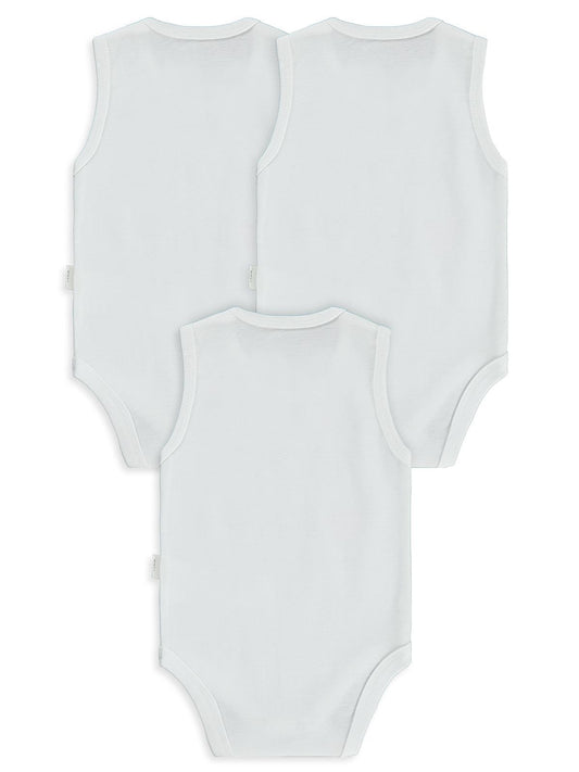 Civil Baby Hayvan Baskılı 3lü 1-36 Ay Çıtçıtlı Badi - Ekru