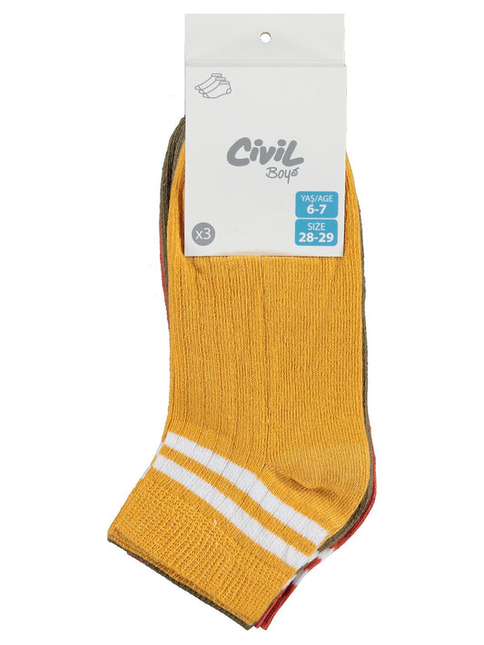 Civil Boys Soft Basic 3'lü 2-12 Yaş Erkek Çocuk Patik Çorap