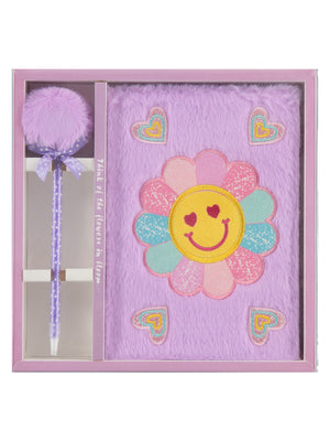 Ceren İthalat Lilamor Peluş Kalemli Defter Set Emoji - Lila