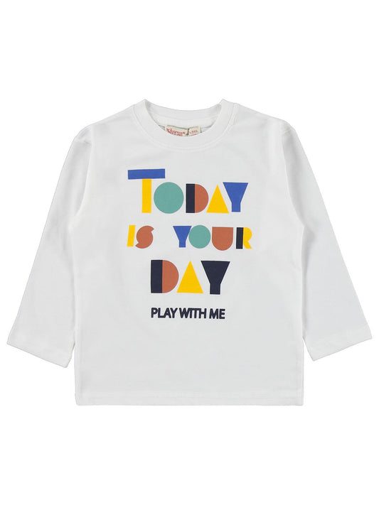 Silversun Today Baskılı 2-7 Yaş Sweatshirt - Ekru