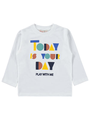 Silversun Today Baskılı 2-7 Yaş Sweatshirt - Beyaz