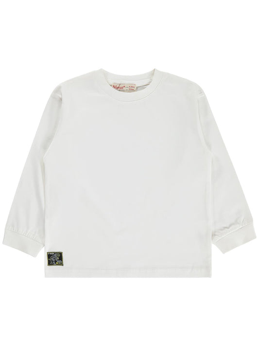 Silversun Basic Etiket Armalı 2-7 Yaş Sweatshirt - Beyaz