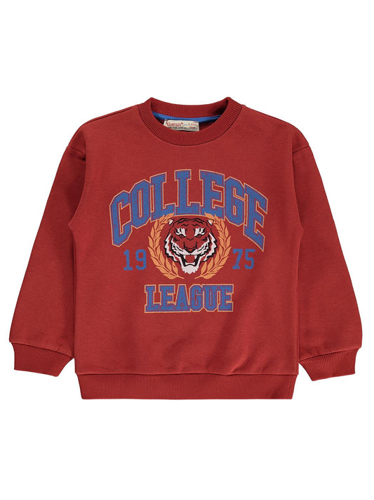 Silversun 1975 Aslan Baskılı 2-7 Yaş Sweatshirt - Bordo