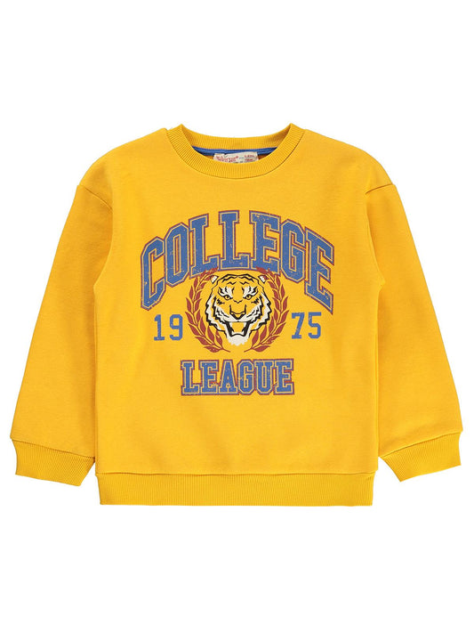 Silversun 1975 Aslan Baskılı 2-7 Yaş Sweatshirt - Sarı