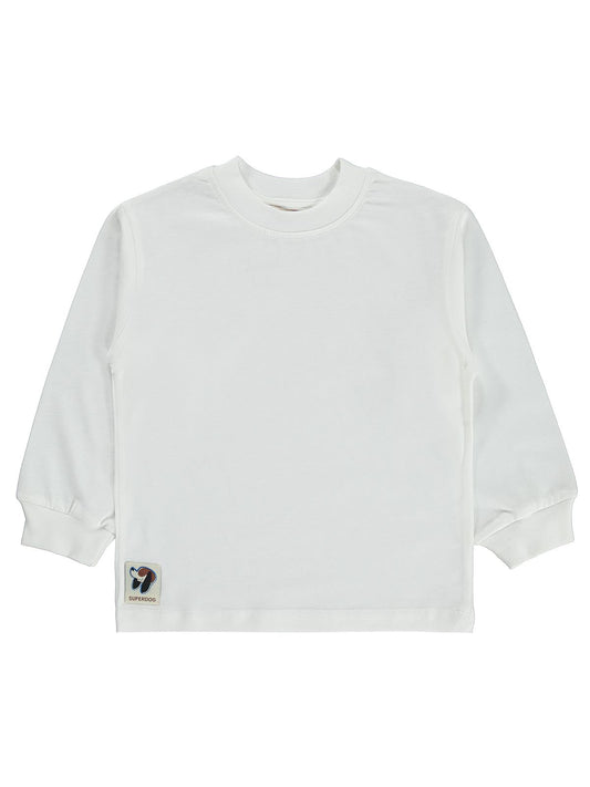 Silversun Basic Etiket Armalı 2-7 Yaş Sweatshirt - Ekru