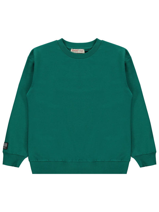 Silversun Basic Etiket Armalı 8-13 Yaş Sweatshirt - Yeşil