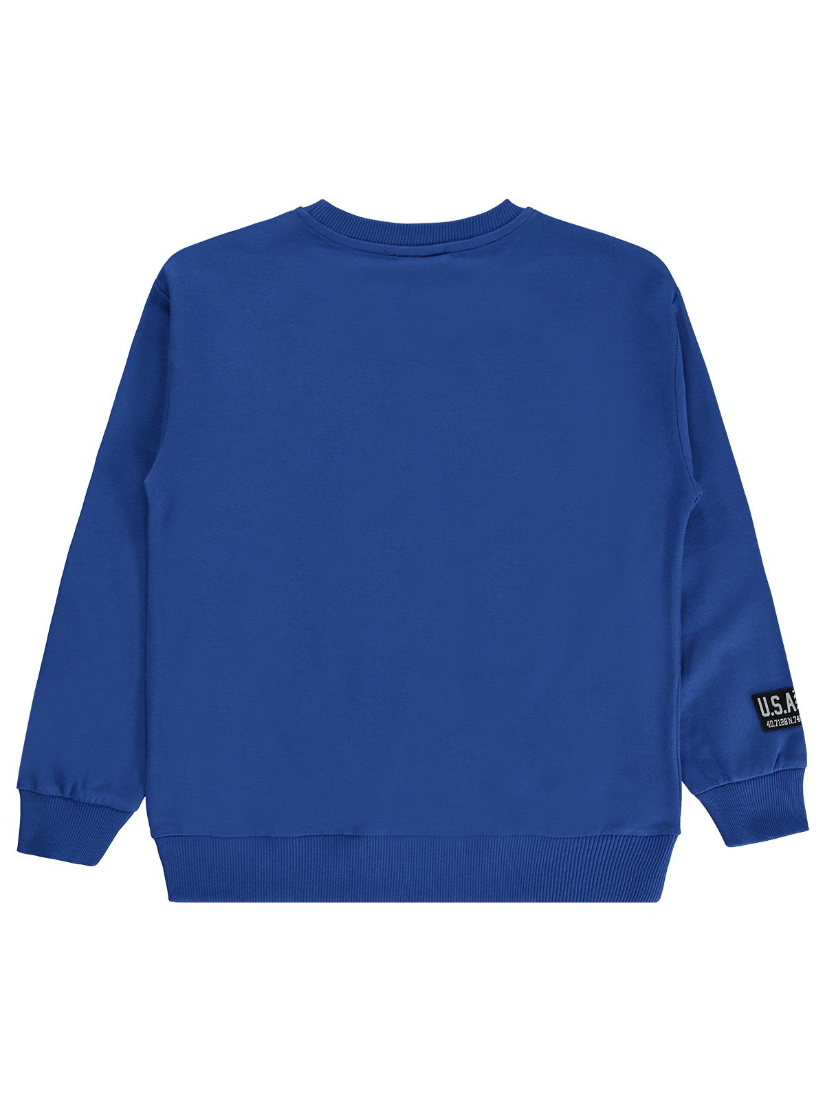 Silversun Basic Etiket Armalı 8-13 Yaş Sweatshirt - Mavi