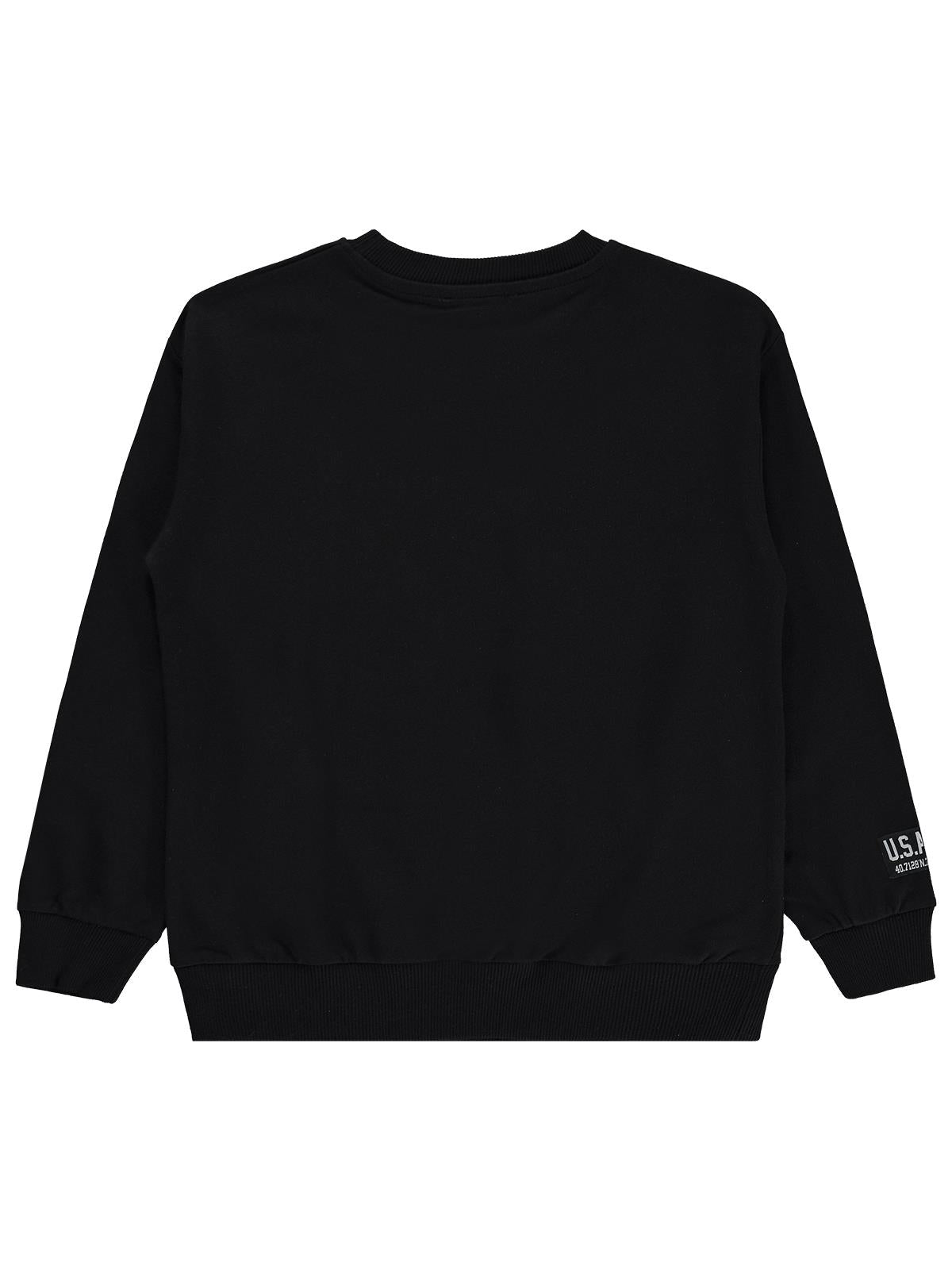 Silversun Basic Etiket Armalı 8-13 Yaş Sweatshirt - Siyah