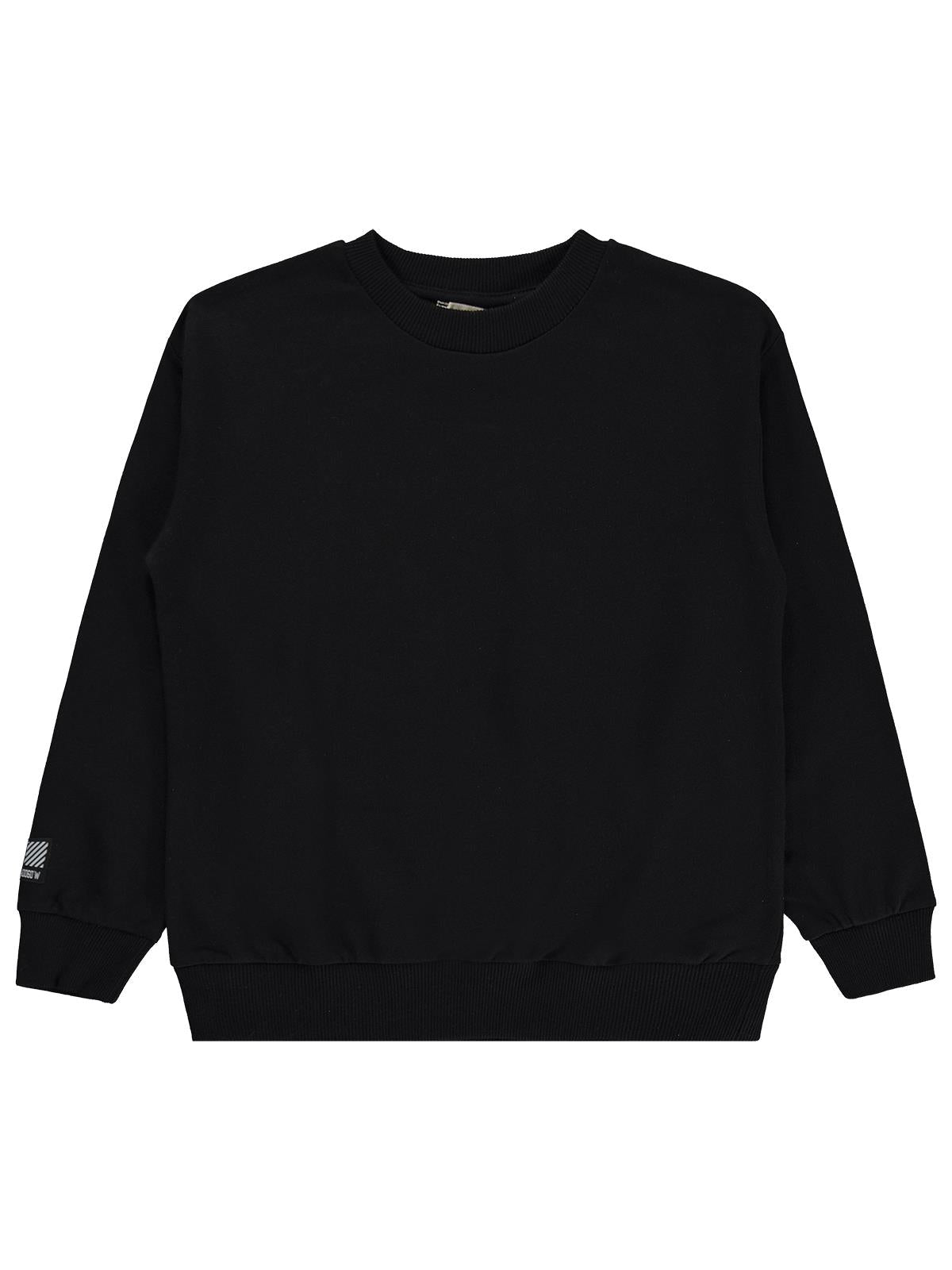 Silversun Basic Etiket Armalı 8-13 Yaş Sweatshirt - Siyah