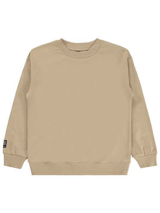 Silversun Basic Etiket Armalı 8-13 Yaş Sweatshirt - Bej