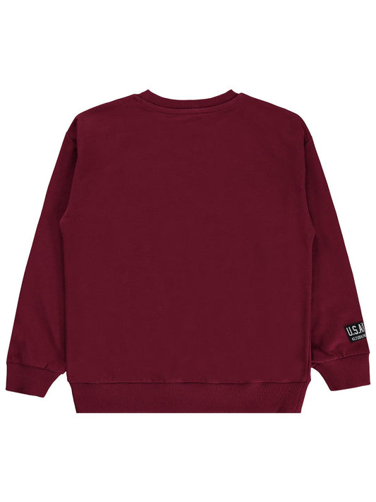 Silversun Basic Etiket Armalı 8-13 Yaş Sweatshirt - Bordo