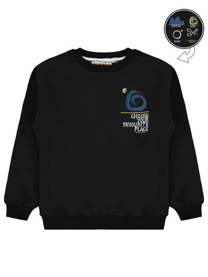 Silversun OCEAN Baskılı 8-13 Yaş Sweatshirt - Siyah