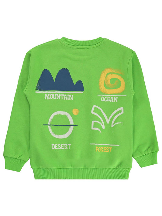 Silversun OCEAN Baskılı 8-13 Yaş Sweatshirt - Yeşil