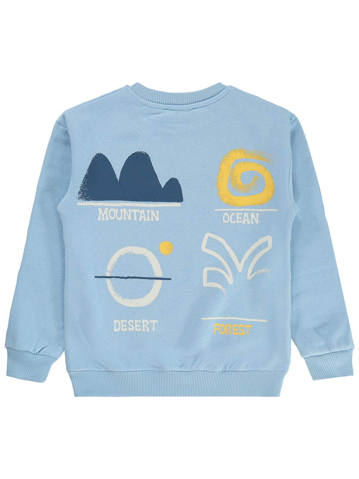 Silversun OCEAN Baskılı 8-13 Yaş Sweatshirt - Mavi