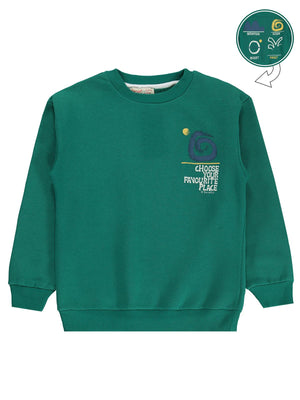 Silversun OCEAN Baskılı 8-13 Yaş Sweatshirt - Yeşil