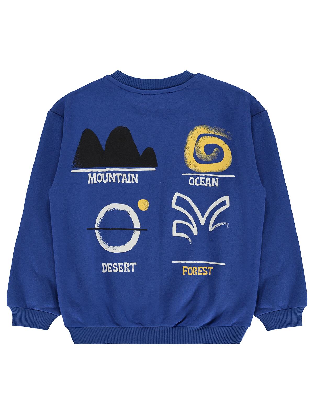 Silversun OCEAN Baskılı 8-13 Yaş Sweatshirt - Mavi