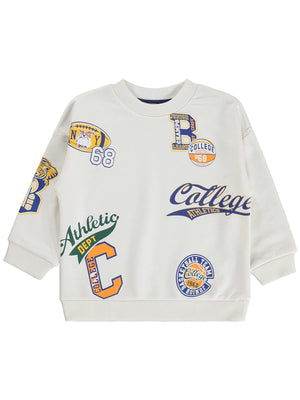 Silversun Athletic 68 Baskılı 2-7 Yaş Sweatshirt - Ekru