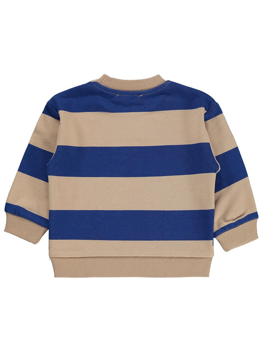 Silversun Athletic Baskılı Çizgili 2-7 Yaş Sweatshirt - Mavi