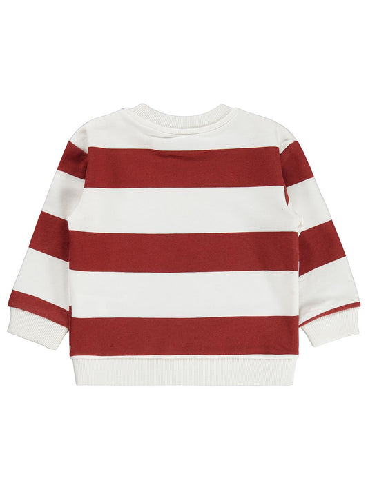 Silversun Athletic Baskılı Çizgili 2-7 Yaş Sweatshirt - Bordo