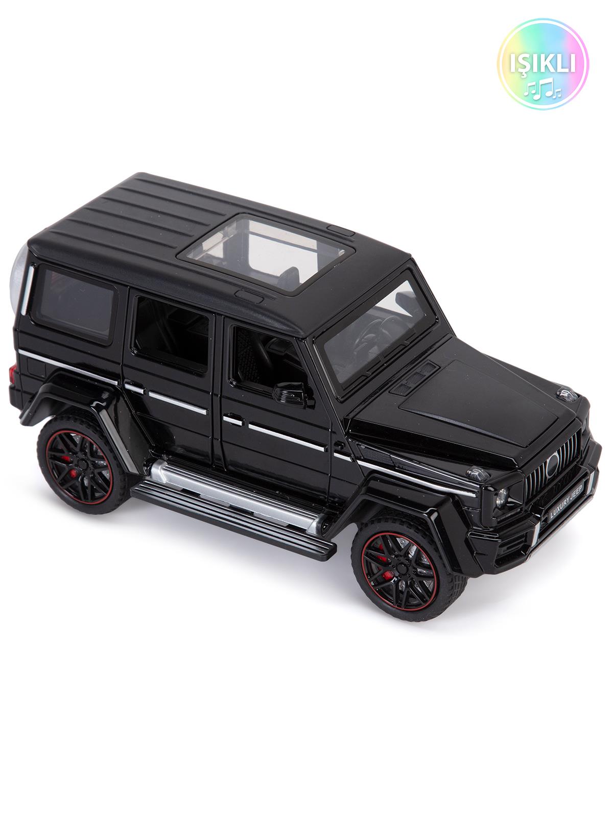 Vardem Kutulu Çek Bırak 1:24 Işıklı ve Sesli Kapıları Açılan G Jeep - Siyah