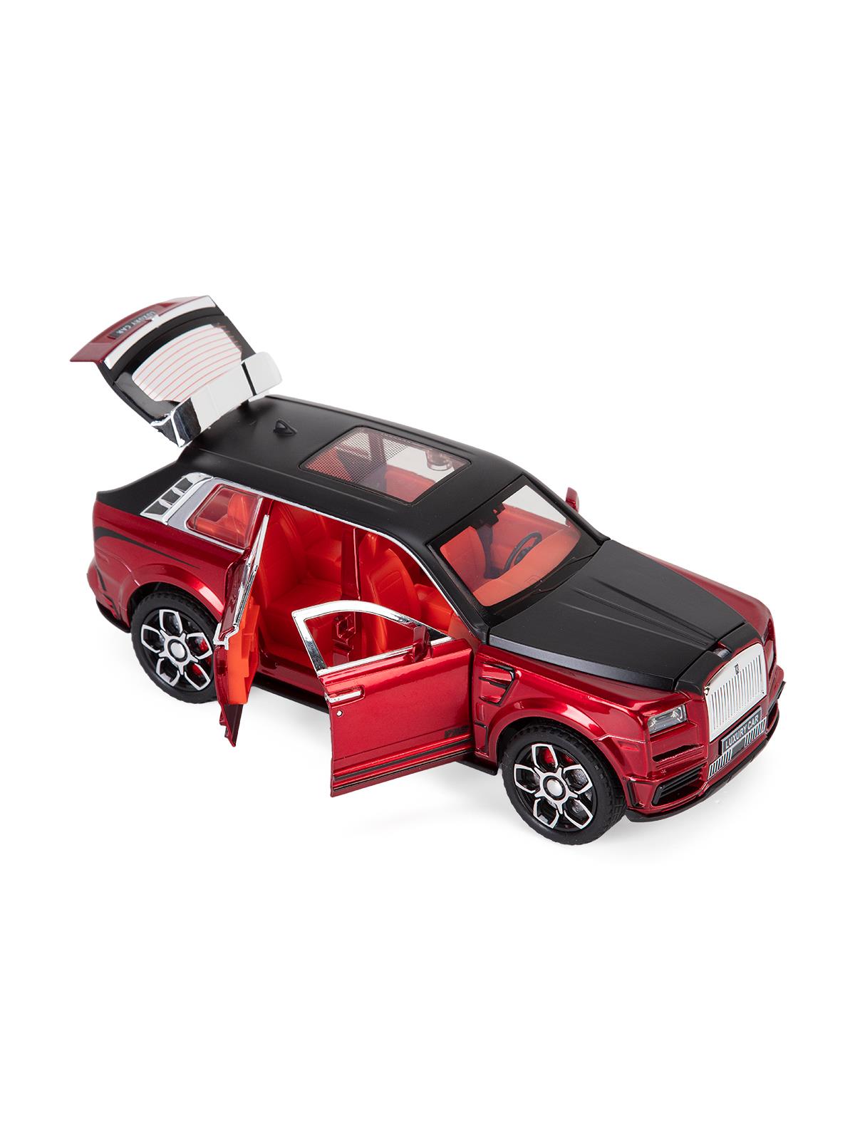 Vardem Kutulu 1:24 Çek Bırak Işıklı ve Sesli RR Model Jeep - Kırmızı