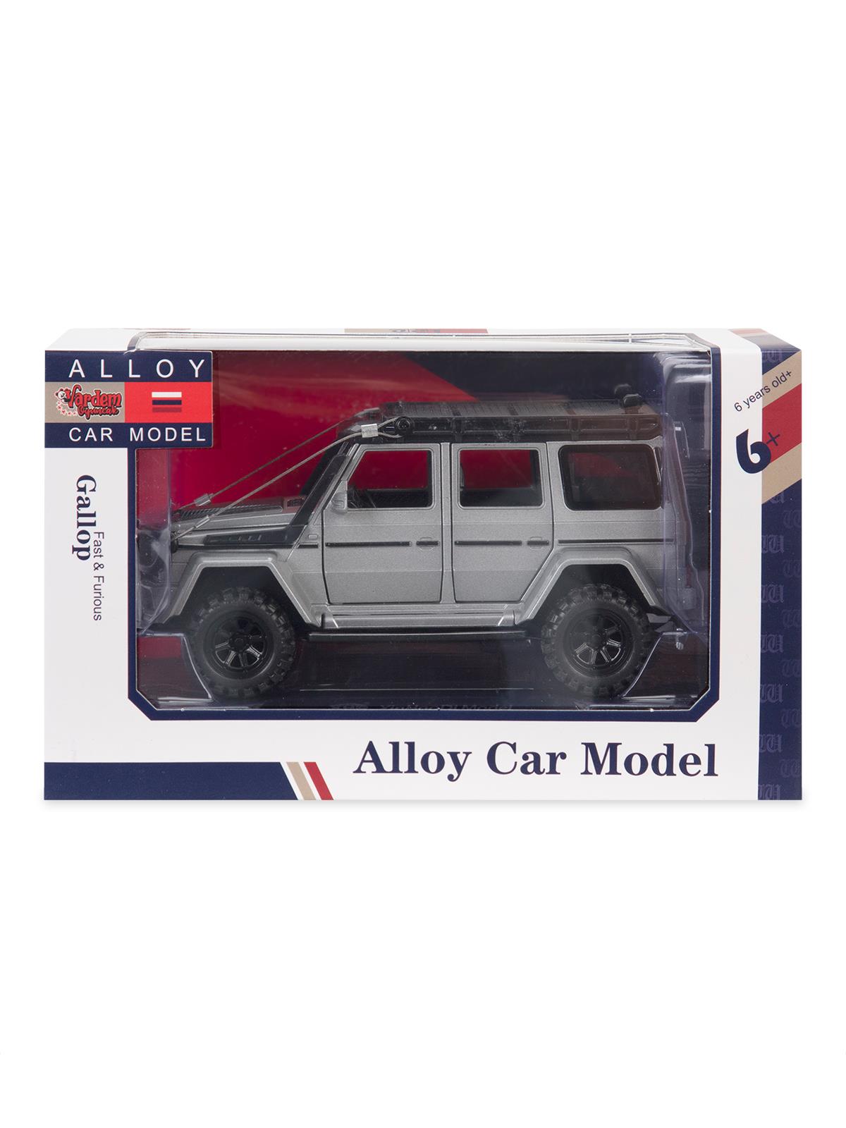 Vardem Kutulu 1:32 Çek Bırak Işıklı ve Sesli Off Road Metal Jeep - Gri