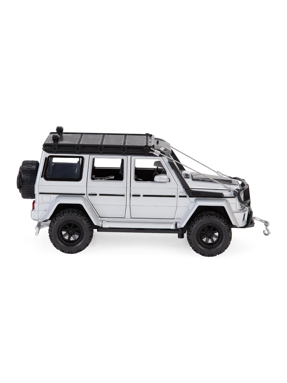 Vardem Kutulu 1:24 Çek Bırak Işıklı ve Sesli Off Road Metal Jeep - Gri