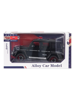 Vardem Kutulu Çek Bırak 1:24 Işıklı ve Sesli Model Metal Polis Jeep - Siyah