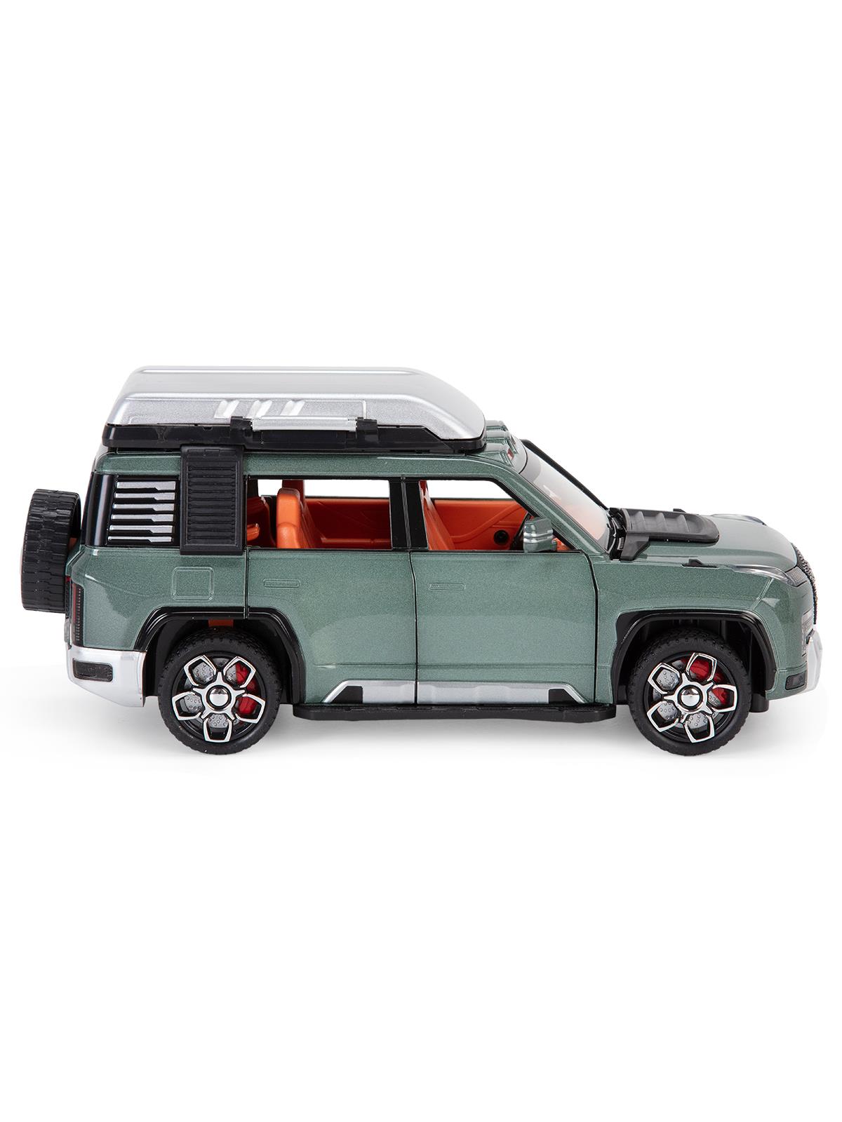Vardem Kutulu Çek Bırak 1:24 Işıklı Ve Sesli Kapıları Açılan Lr Jeep - Yeşil