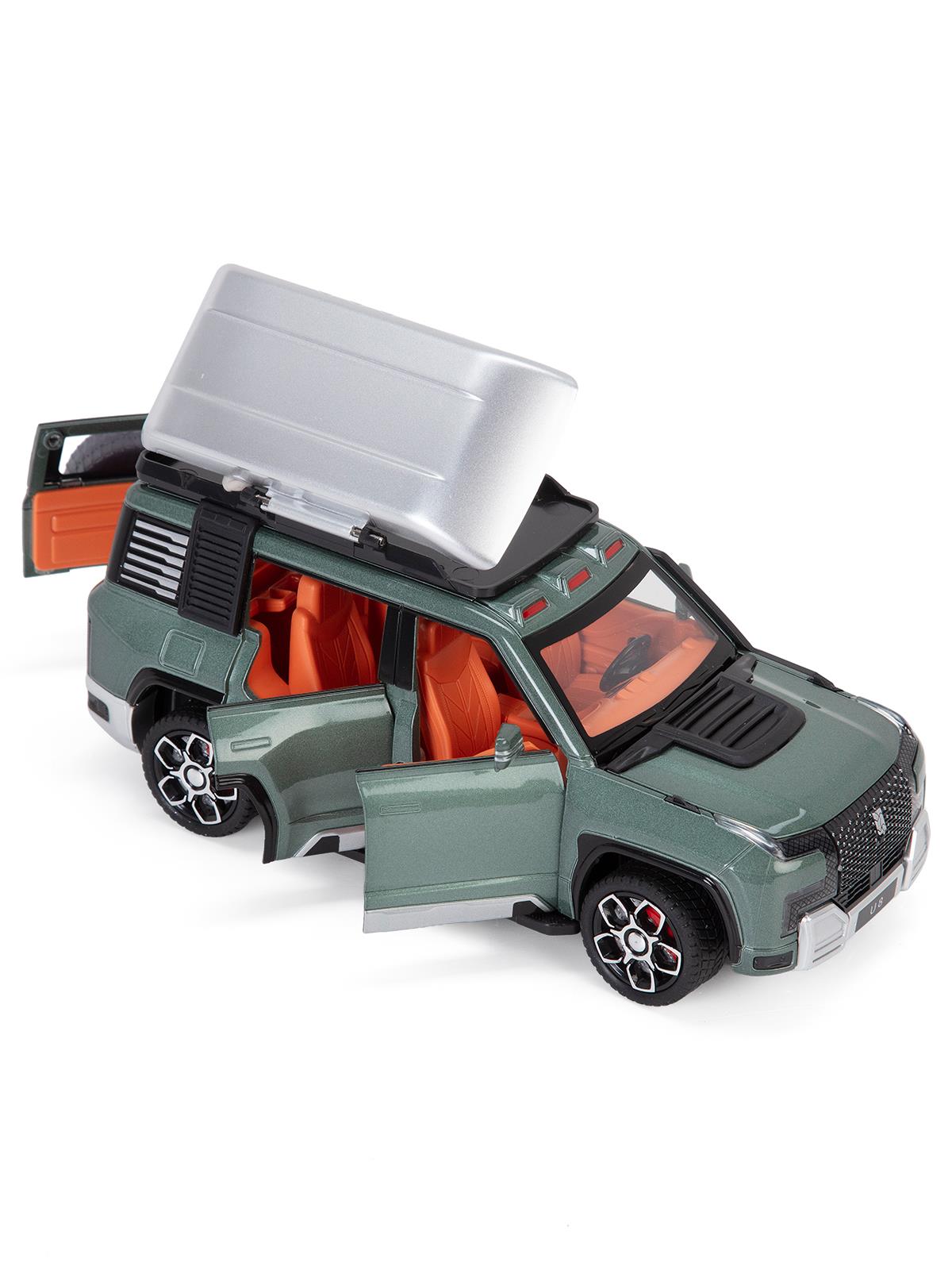 Vardem Kutulu Çek Bırak 1:24 Işıklı Ve Sesli Kapıları Açılan Lr Jeep - Yeşil