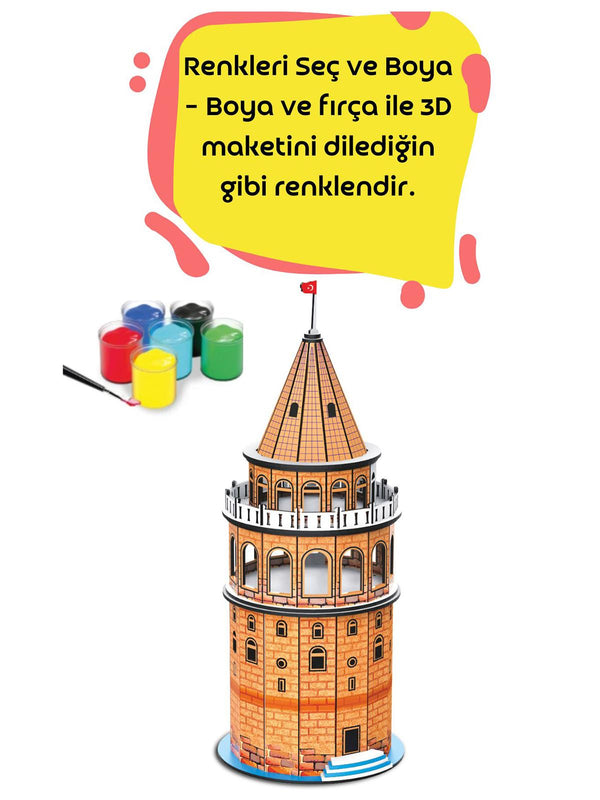 Vardem Oyuncak Galata Kulesi 3D Ahsap Puzzle